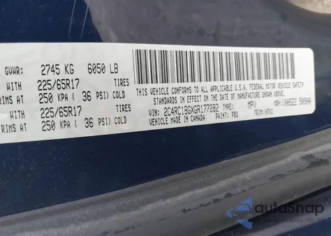 2016 Chrysler Town & Country Touring z USA, uszkodzony, nr VIN 2C4RC1BGXGR177282